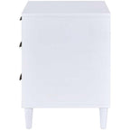Acme Lurel Wooden Rectangular Nightstand in White and Weathered Oak
