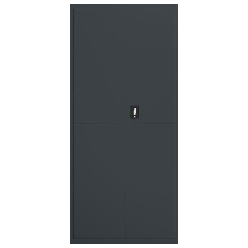 vidaXL File Cabinet, Locking Storage Cabinet with 2 Keys, Filing Cabinet for Home Office, Storage Cupboard, Industrial Style, Anthracite Steel