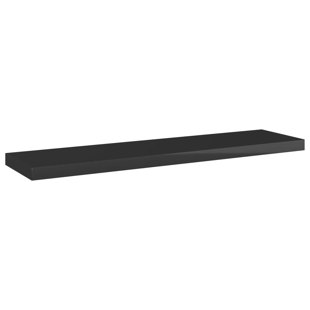 vidaXL Bookshelf Boards High Gloss Black - Modern-Styled, Engineered Wood - Set of 8-15.7&quot;x 3.9&quot;x 0.6&quot; - Easy to Clean and Install
