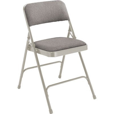 2200 Series Upholstered Folding Chair [Set of 4] Color: Gray/Gray Frame