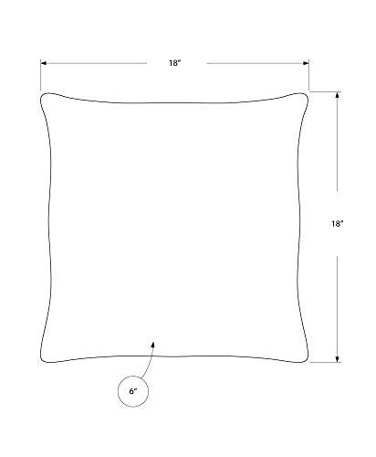 Monarch Specialties 9262, 18 X 18 Square, Insert Included, Decorative Throw, Accent, Sofa, Couch, Bedroom, Polyester, Hypoallergenic, Modern Pillow 18&quot;X 18&quot; Dark Green Floral Velvet 1Pc