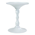 Pangea Home Bishop Circle Top Modern Steel Metal Side Table In White