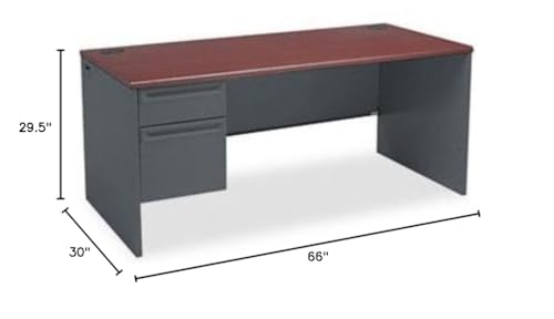 Hon- 38000 Series Single Pedestal Desk For &quot;L&quot; Workstation ,66X30 ,S/Ped ,Lf ,Myccl (Pack Of 2