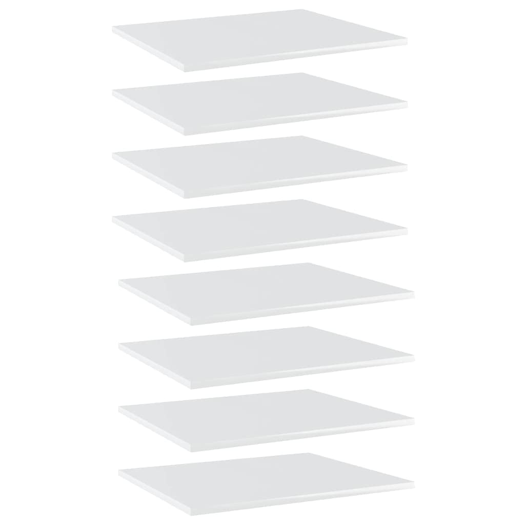 Aisifx Bookshelf Boards 8 pcs High Gloss White 23.6&quot;x19.7&quot;x0.6&quot; Chipboard