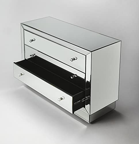 HomeRoots Clear Mirror, MDF Emma Mirrored Chest