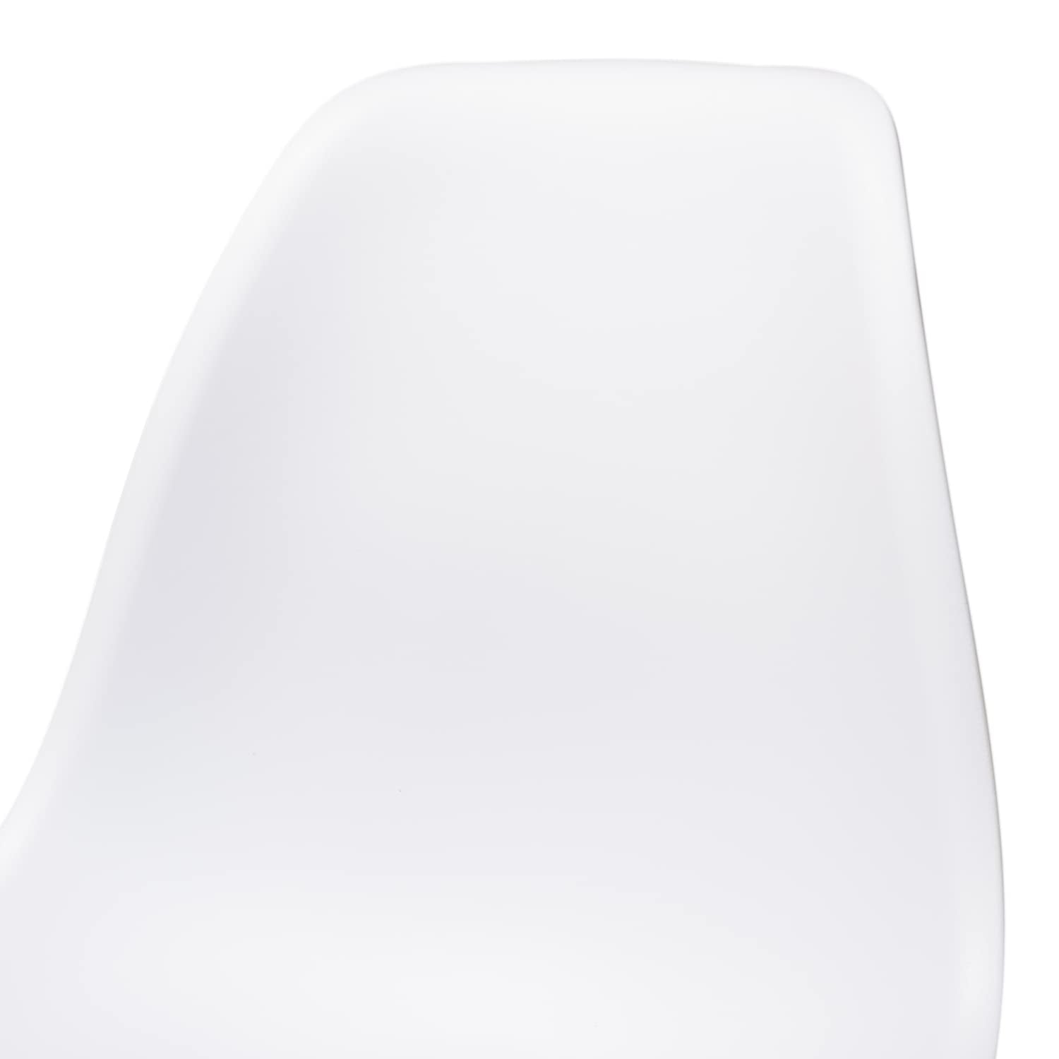 Baxton Studio Jaspen Modern and Contemporary White Finished Polypropylene Plastic and Oak Brown Finished Wood 4-Piece Dining Chair Set, White, Oak Brown, Black, 12019