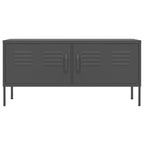 vidaXL Industrial Steel TV Stand - Anthracite Color, Ample Storage with Adjustable Levellers, Convenient Cable Management, Sturdy and Durable