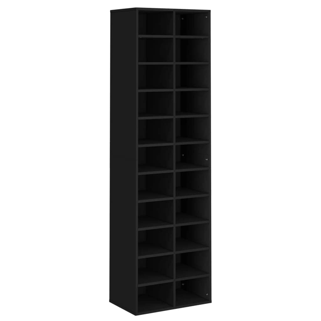 vidaXL Shoe Cubby, Shoe Cabinet with 22 Compartments, Shoe Rack, Shoe Storage Organizer for Entryway Hallway Bedroom Dorm Room, Black Engineered Wood