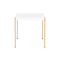 HomeRoots 485880 24 x 24 x 24 in. Gold & White Manufactured Wood Square End Table