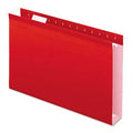Reinforced 2' Extra Capacity Hanging Folders, 1/5 Tab, Legal, Red, 25/Box