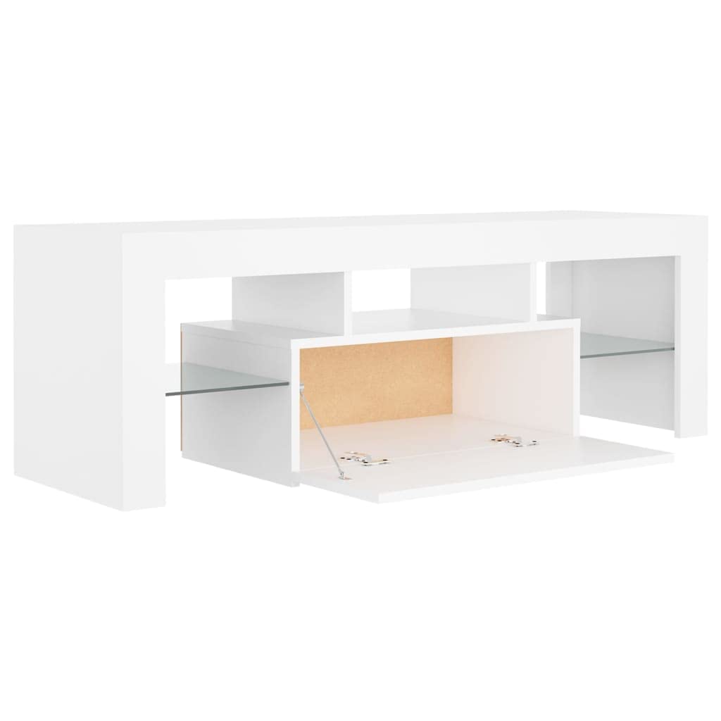 vidaXL TV Cabinet with LED Lights White 47.2&quot;x13.8&quot;x15.7&quot;