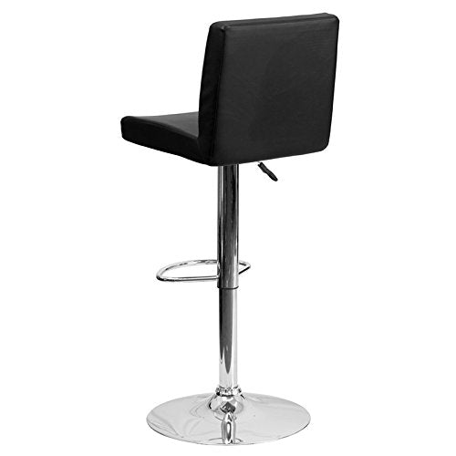 Flash Furniture Contemporary Vinyl Barstool with Chrome Base, 14", Black