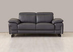 HomeRoots Dark Gray 31" Tasteful Dark Grey Leather Loveseat