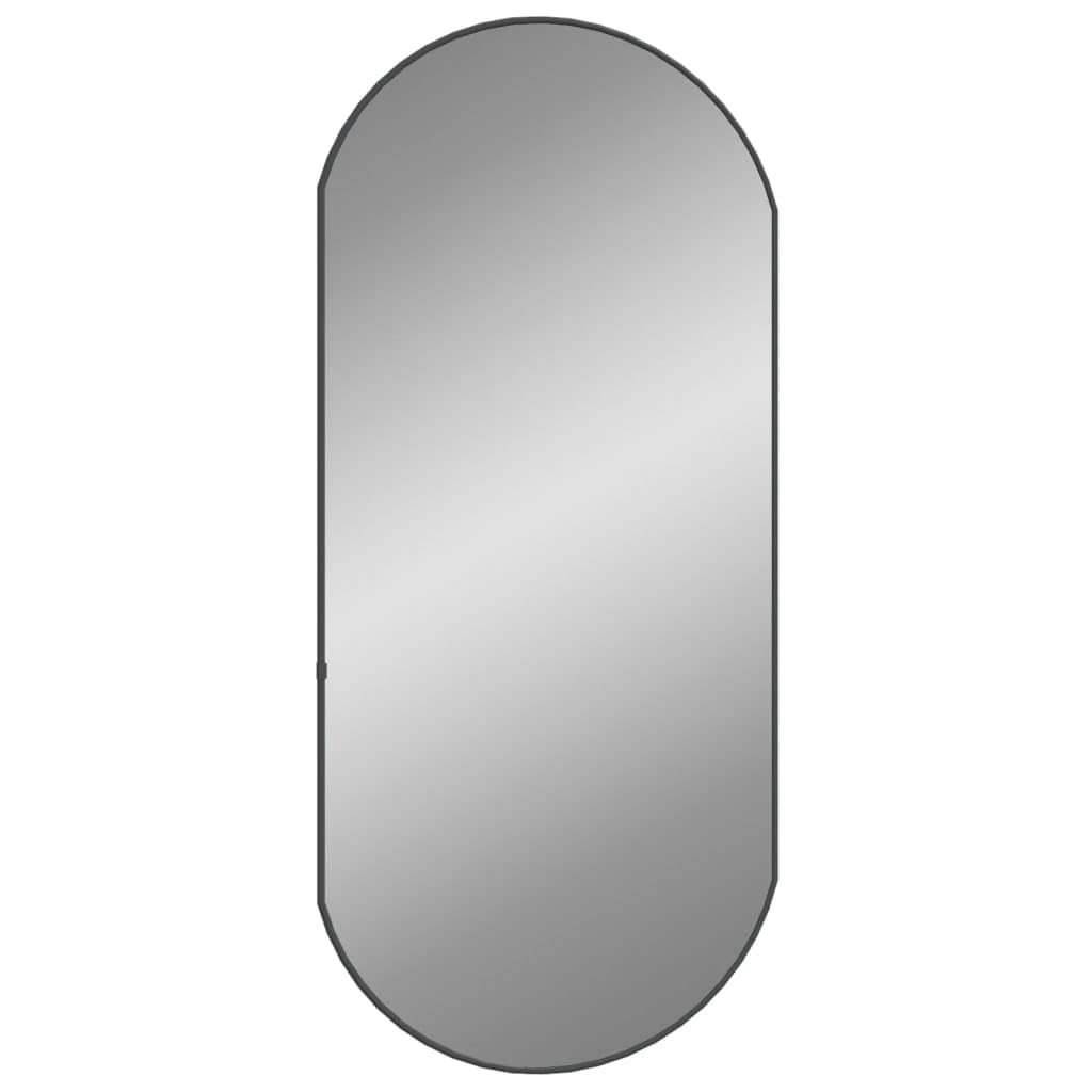 vidaXL Black Oval Wall Mirror - Durable Bedroom or Bathroom Decorative Glass Mirror with PVC Frame