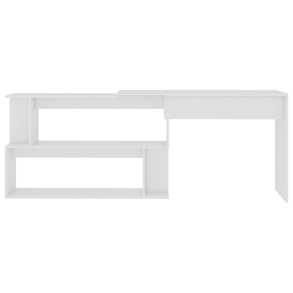 vidaXL Corner Desk in White, 78.7&quot;x19.7&quot;x29.9&quot;, Engineered Wood, Rotatable Design, Perfect for Dorms, Offices, and Small Spaces, Elegant Study Desk with Spacious Compartments