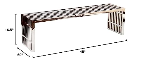 Modway Gridiron Benches Set Of 3 In Silver