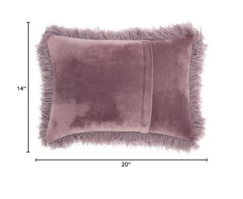 HomeRoots 100% Polyester Lavender Super Shaggy Throw Pillow