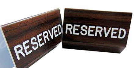 Reserved Sign For Church Pews With Dual Sided Script And Easy Clamp Attachment Larger Size 6 Inch, Set Of 2