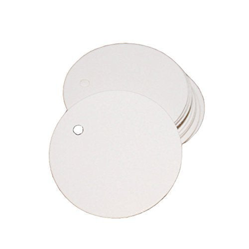 Teensery 100 Pcs Round Shape Blank Cards Kraft Paper Tags Label Price Tag Wedding Party Name Card Gift Tags Kraft Hanging Tag Wi