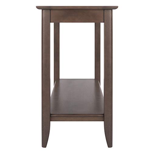 Ergode Wood Santino Console Table - Oyster Gray, Contemporary Design, Wide Lower Shelf, Solid Wood Frame, Easy Assembly - 30' H x 40' W x 16.3' D