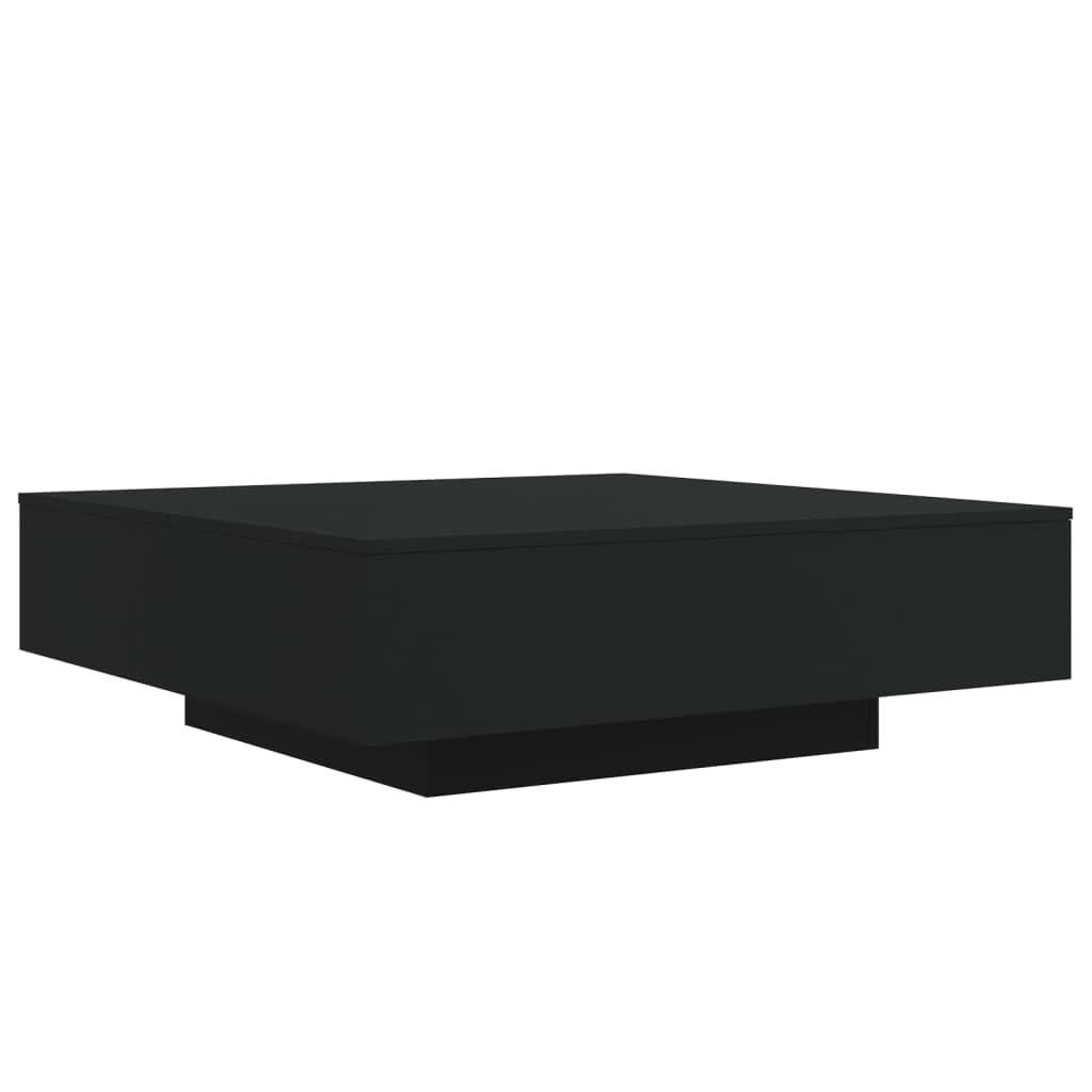 vidaXL Square Coffee Table in Black - Engineered Wood Side Table for Living Room and Office - Modern Design and Durable Material, 100 x 100 x 31 cm, 836596