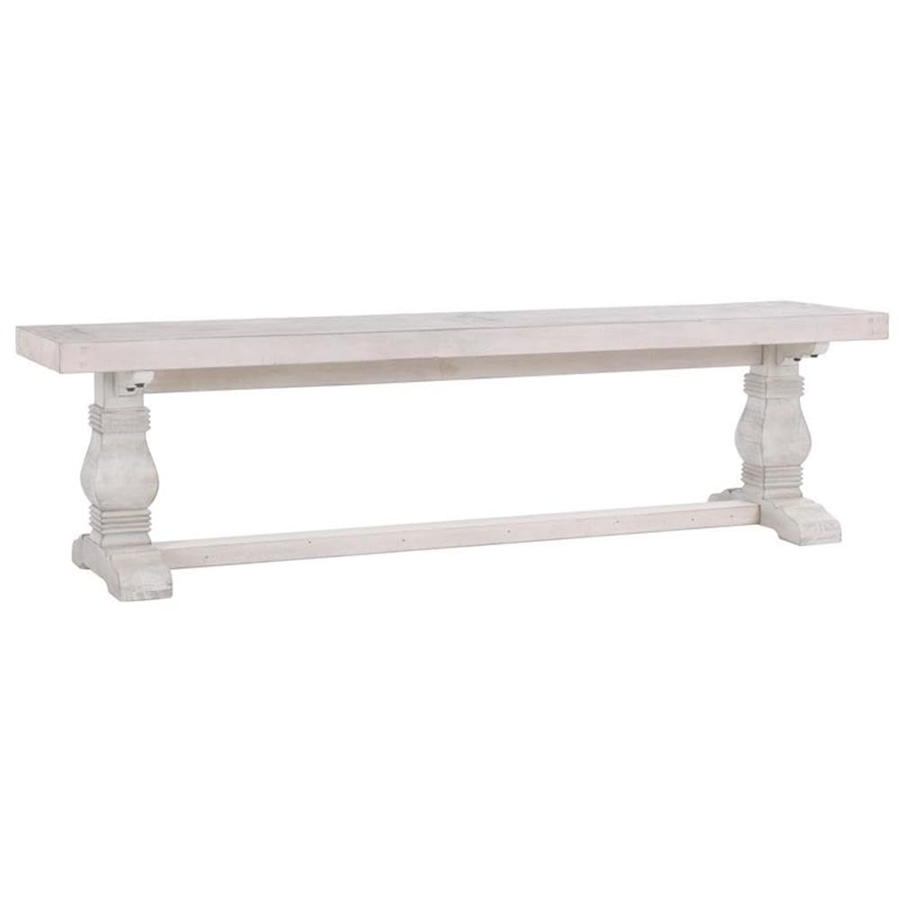 Kosas Home Quincy 66&Quot; Transitional Solid Pine Wood Bench In Nordic Ivory