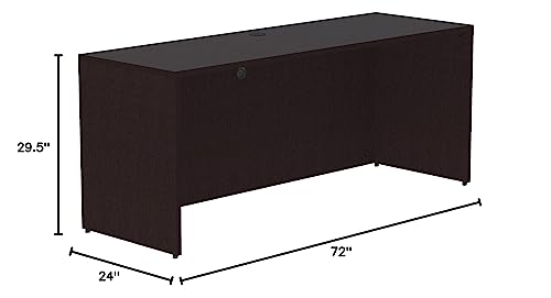 Lorell, LLR18212, Essentials Espresso Laminate Credenza Shell, 1 Each