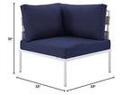 Modway EEI-4540-GRY-NAV Harmony Outdoor Patio Aluminum Corner Chair, Gray Navy