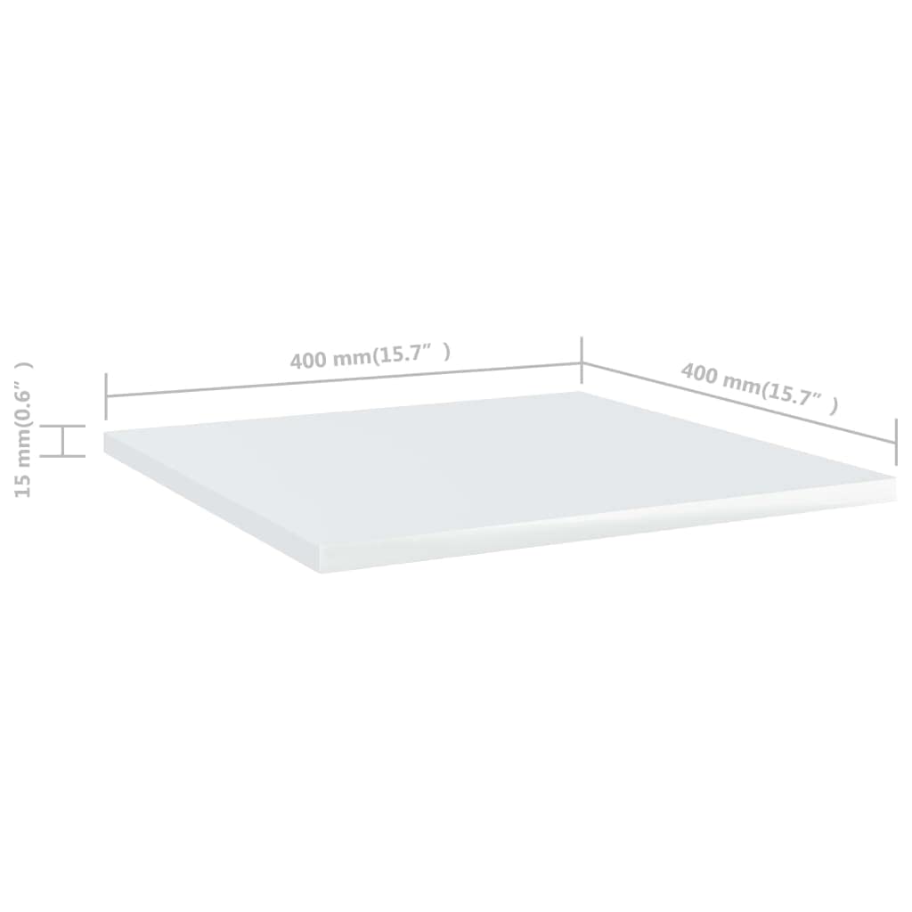 vidaXL Modern High Gloss White Bookshelf Boards 15.7"x15.7"x0.6" – Versatile, Durable, and Easy to Maintain Engineered Wood Panels for Additional Storage