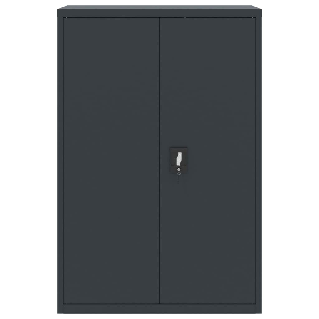vidaXL Anthracite File Cabinet - Industrial Style, Steel Material, Large Storage Space with Adjustable Shelves, Lockable System for Office