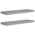 Vidaxl Floating Wall Shelves Set Of 2, Gray, Honeycomb Mdf And Metal Frame  Modern Display Storage Shelf With Invisible Mountin