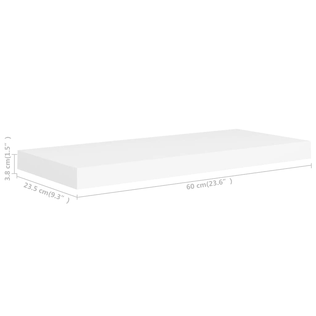 vidaXL 2 Pcs Floating Shelves, Wall Mounted Display Shelves, Modern White