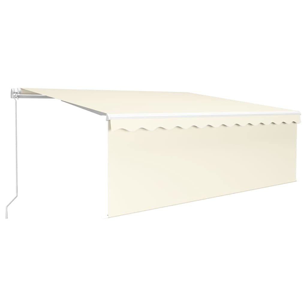 Vidaxl Manual Retractable Awning With Blind Garden Outdoor Patio Balcony Terrace Folding Privacy Sun Side Screen Sunshade 13.1'X9.8' Cream