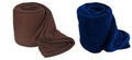 Wavva Plain Fleece 2 Single Bed BlanketsBrown and Blue (Set of 2)