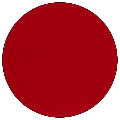 Flash Furniture Wren 42'' Round Red Thermal Laminate Activity Table - Height Adjustable Short Legs