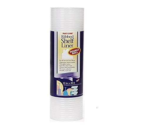 Warp's Plast O Mat Shelf Liner Ribbed 12 Inch W X 20ft. L Non Adhesive Clear (1) (3)