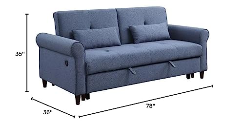 Acme Nichelle Sleeper Sofa in Blue Fabric