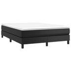vidaXL Queen Size Box Spring Bed Frame in Black Faux Leather - Modern Design Durable Double Bed Frame Perfect for Any Bedroom
