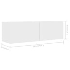 vidaXL 3X TV Cabinets Living Room Furniture Hanging Wall-Mounted TV Cabinet TV Stand Unit Stereo Plasma Cabinet Engineered Wood White