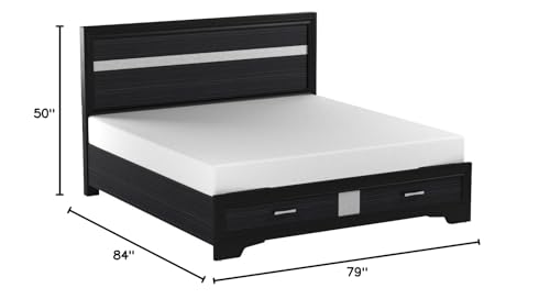 Acme Naima Eastern King Bed with Storage in Black