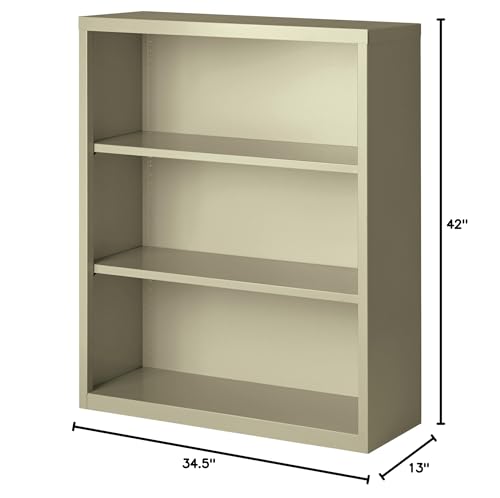 Lorell® Fortress Series Steel Modular Shelving Bookcase, 3-Shelf, 42&quot; H x 34-1/2&quot;W x 13&quot; D, Putty