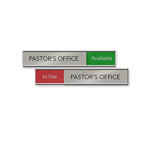 Pastor'S Office Slider Nameplate And Sign (Red/Green, 6 X 1)