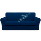 Easy-Going 100% Dual Waterproof Oversized Loveseat Cover Stretch Soft Couch Cover For Dogs, Sofa Slipcover For 2 Separate Cushion Couch Leakproof Furniture Protector For Kids, Pets Navy