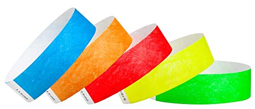 Wristco 5 Color Variety Pack Tyvek Wristbands For Events - 10,000 Count - Comfortable Tear Resistant Paper Bracelets Id Wrist Ba
