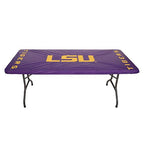 Collegiate Kwik-Covers Rectangle Plastic Table Covers, Bundle Of 2 (Louisiana State University, 8')