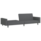 vidaXL Dark Gray Velvet 2-Seater Sofa Bed - Convertible Loveseat/Twin Sleeper with Wood Frame for Living Room, Studio, Home Office