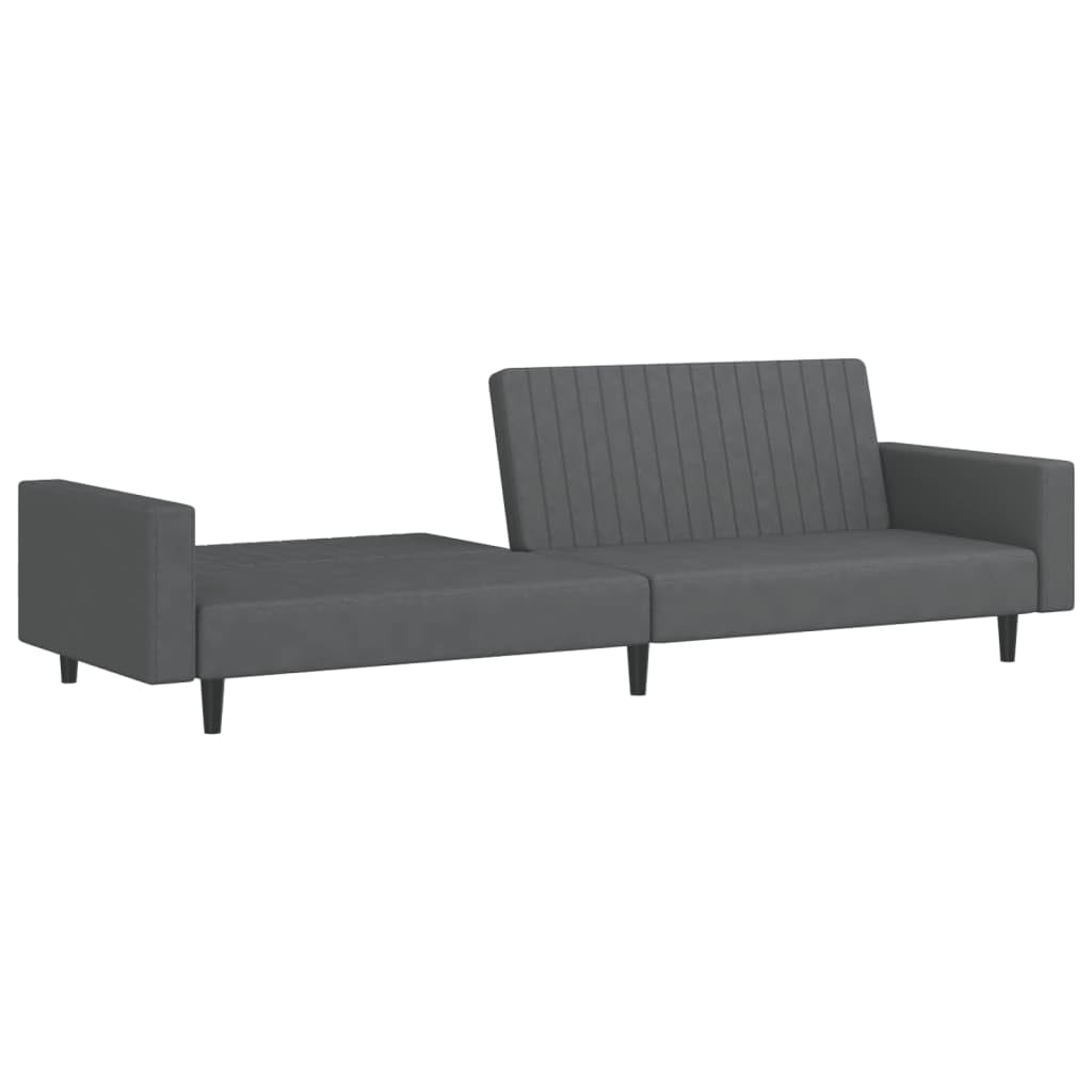 vidaXL Dark Gray Velvet 2-Seater Sofa Bed - Convertible Loveseat/Twin Sleeper with Wood Frame for Living Room, Studio, Home Office