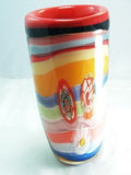M Design Art Handcraft Glass Huge Rainbow Millefiori Art Handcraft Vase N0104 [Kitchen]