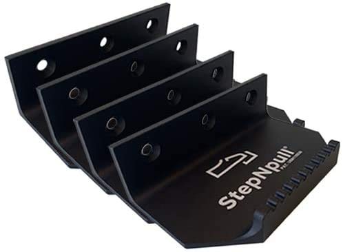Stepnpull Hands Free Door Opener - 4Pk No Touch Door Foot Pull & Commercial Touchless Door Opener Tools For Bathroom (Black - 4