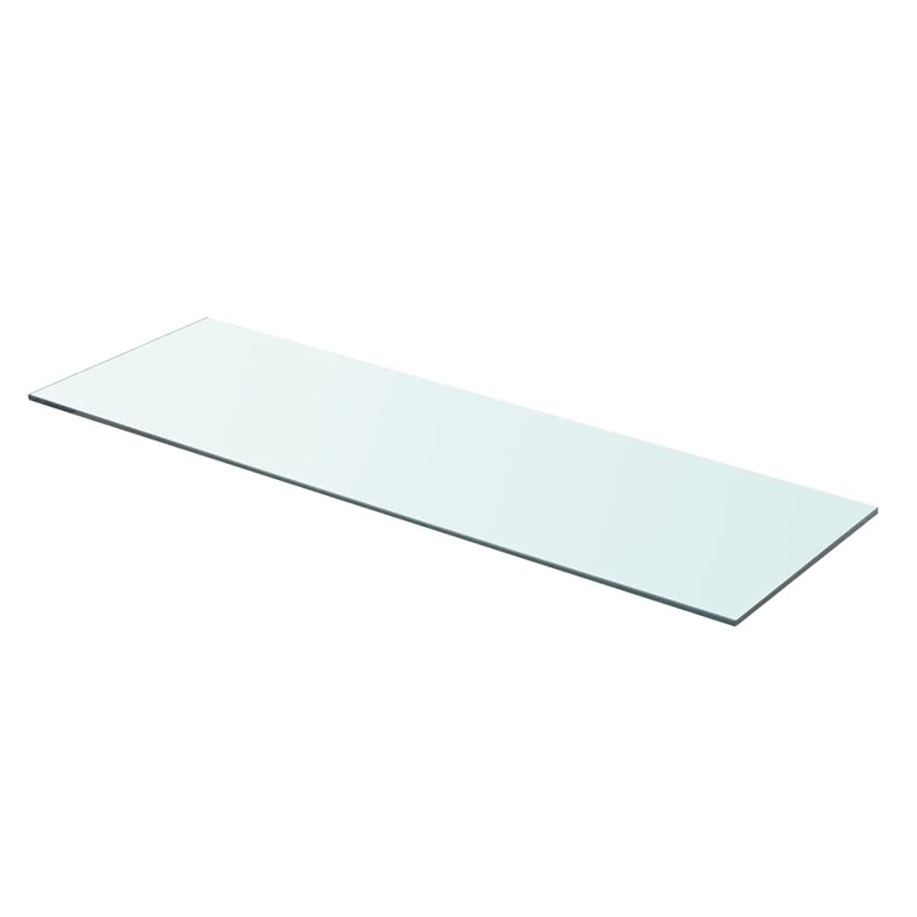 vidaXL Slatwall Glass Panel Shelves, Clear Tempered Glass, Size 43.3&quot; x 5.9&quot;, Load Capacity up to 33.1 lbs, Ideal for Home or Shop Display